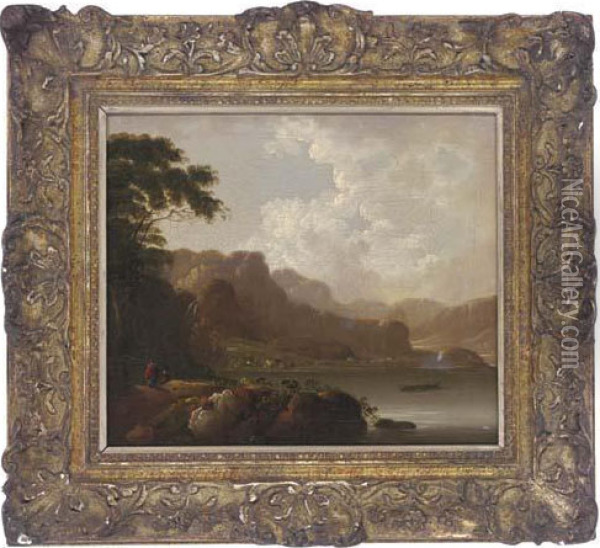 Loch Maree, Scotland Oil Painting - Julius Caesar Ibbetson
