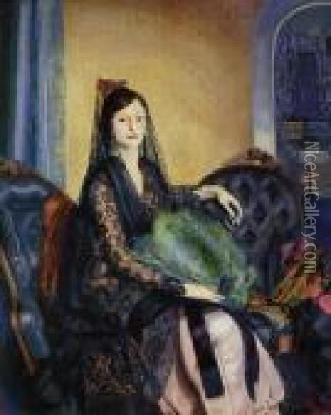 Portrait Of Elizabeth Alexander Oil Painting - George Wesley Bellows