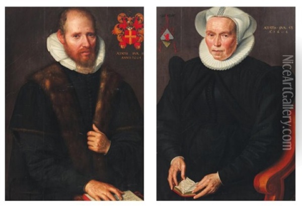 Portrait De Ludovica Wijnkoop (+ Portrait D'henricus Antoni Van Der Linden; Pair) Oil Painting - Jan Claesz