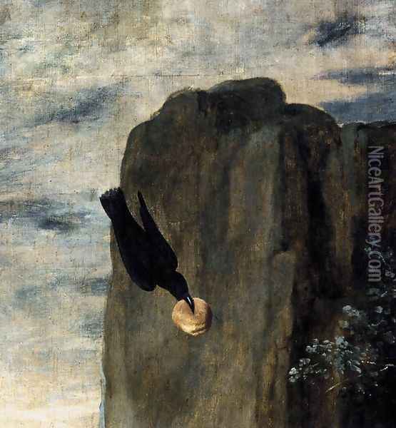 St Anthony Abbot and St Paul the Hermit (detail) c. 1635 Oil Painting - Diego Rodriguez de Silva y Velazquez