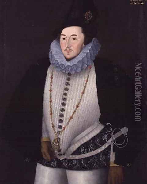 Gilbert Talbot, 7th Earl of Shrewsbury, aged forty Oil Painting - William
