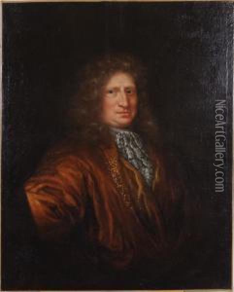 Portrait Of A Gentleman Oil Painting - David Klocker Von Ehrenstrahl