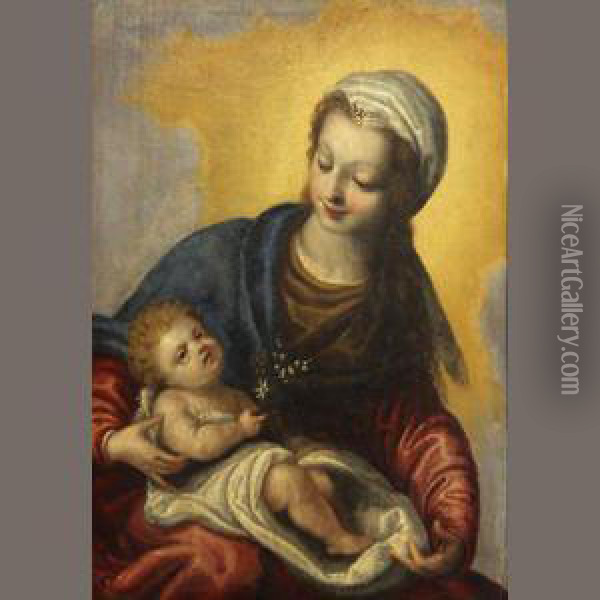 The Madonna And Christ Child Oil Painting - Domenico Brusasorzi