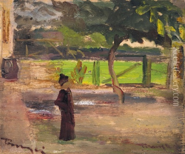 Meadow Oil Painting - Janos Tornyai