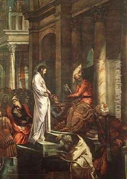 Christ Before Pilate 1566-67 Oil Painting - Jacopo Tintoretto (Robusti)