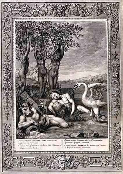 Cygnus Transformed into a Swan and Phaetons Sisters into Poplars, 1731 Oil Painting - Bernard Picart