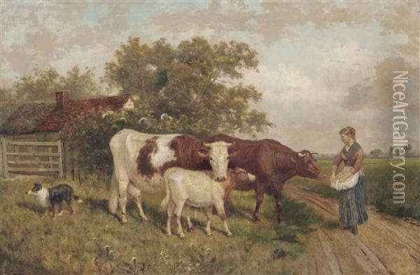 Feeding Time Oil Painting - William Weekes