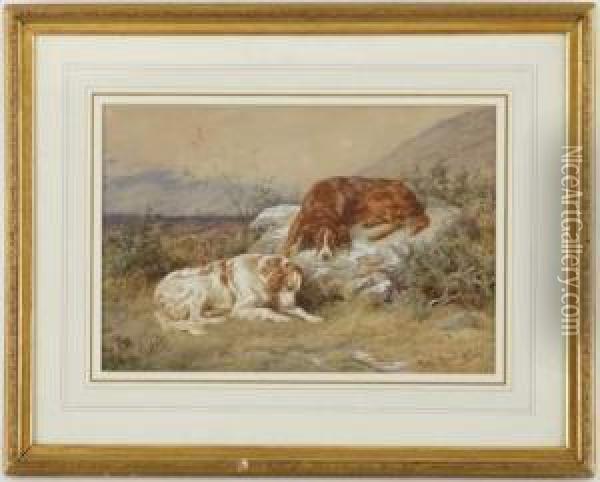 Deux Epagneuls Bretons Dans Un Paysage Oil Painting - Basil Bradley