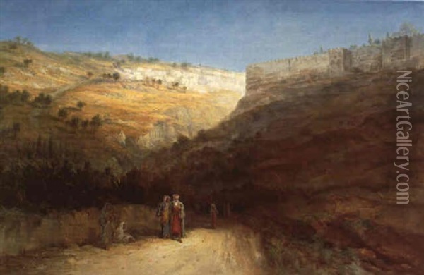 Promenade Devant Les Murs De Jerusalem Oil Painting - Samuel Lawson Booth