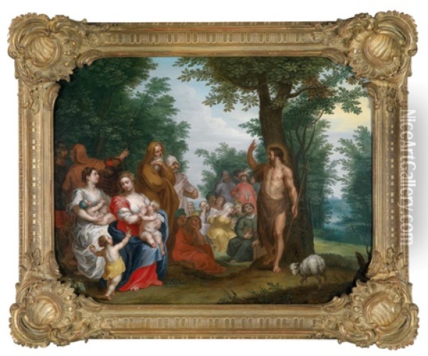 Die Predigt Johannes Des Taufers Oil Painting - Balthasar Beschey
