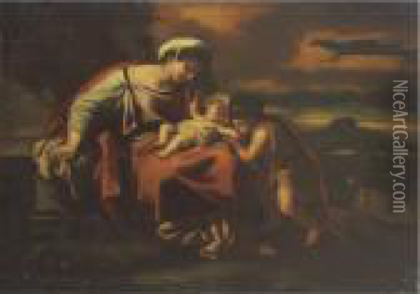 Property From A Private Collection, New York
 

 
 
 

 
 Madonna And Child With St. John The Baptist Oil Painting - Luca Giordano