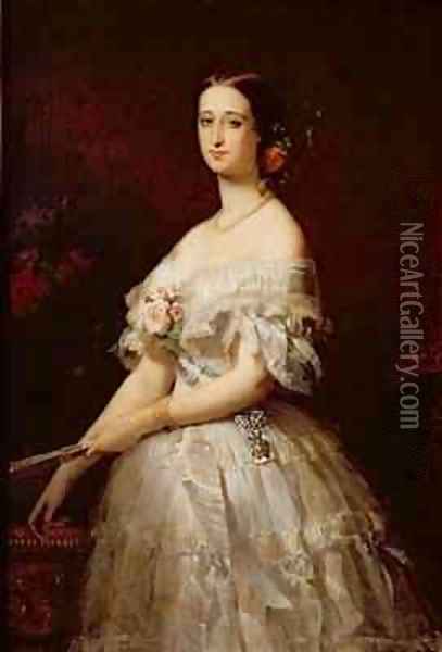Empress Eugenie Oil Painting - Claude-Marie Dubufe