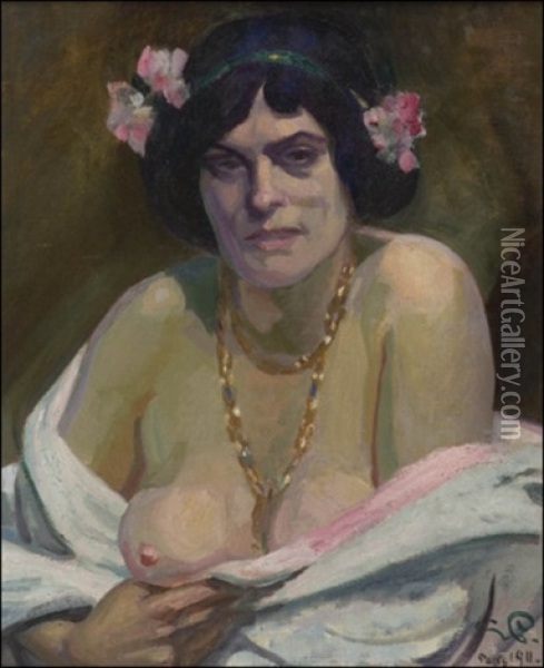 Dekadentti Daami (decadent Lady) Oil Painting - Georg Pauli