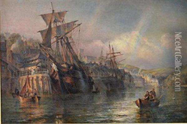 Marine Met Engelse Kust Oil Painting - Henry Thomas Dawson