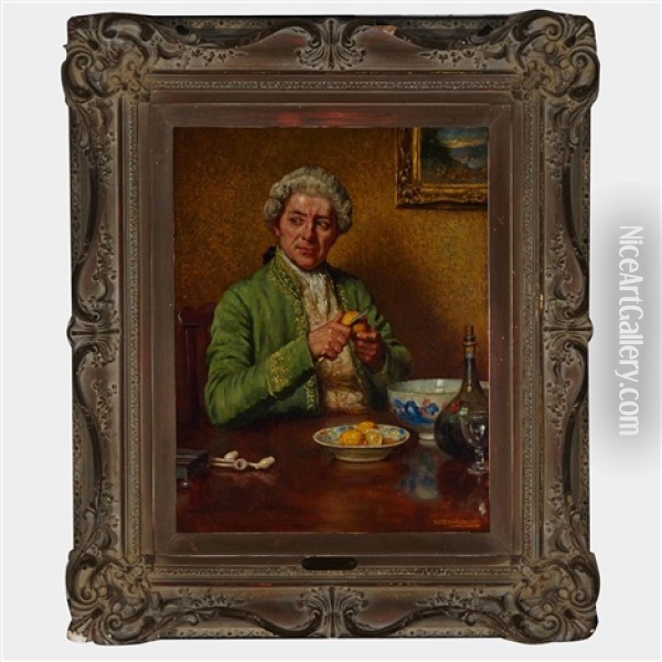 Peeling Lemons Oil Painting - William A. Breakspeare