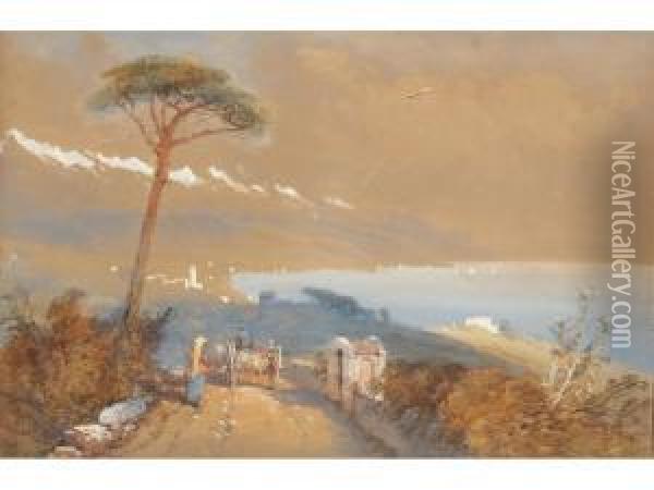 A View Of The Neapolitan Coast Oil Painting - Thomas Leeson Rowbotham