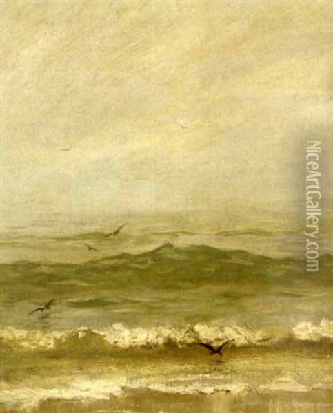 The Sea, Gray Day Oil Painting - Addison Thomas Millar