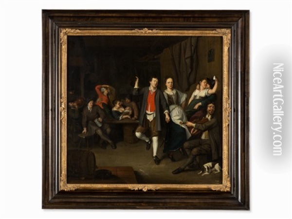 Peasant Wedding Oil Painting - Jacob Van Toorenvliet