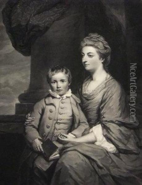 Elizabeth, 
Countess Of Pembroke With Her Son Oil Painting - John Dixon