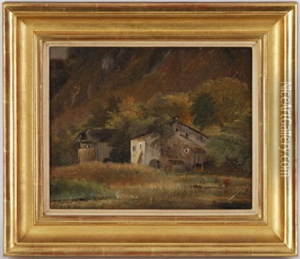 Campagne Genevoise, Petite Ferme Oil Painting - Charles Louis Guigon