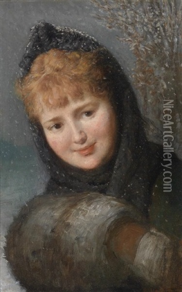 Madchenportrait Oil Painting - Emile Eisman-Semenowsky