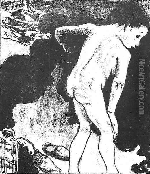 Bathing Woman Oil Painting - Paul Gauguin