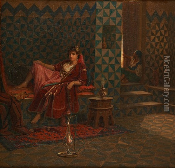 Scene De Harem Oil Painting - Jan Baptist Huysmans
