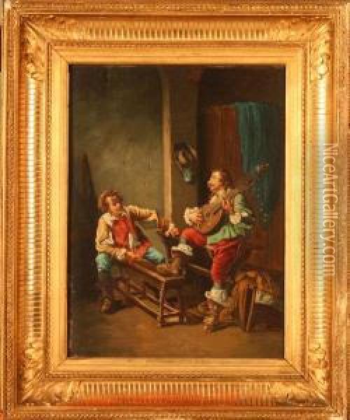 Scene De Taverne Oil Painting - Ferdinand Victor Leon Roybet
