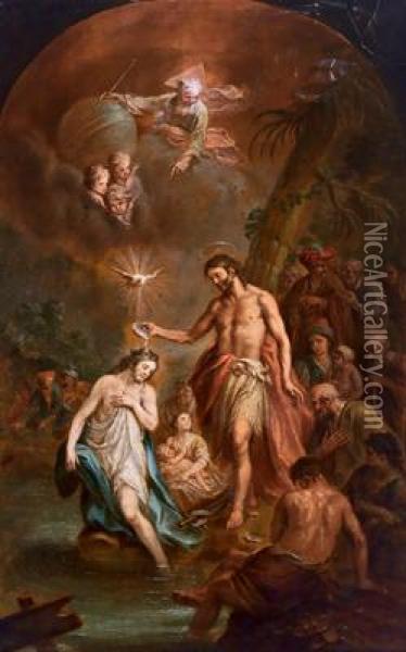 Il Battesimo Di Cristo Oil Painting - Martin Johann Schmidt