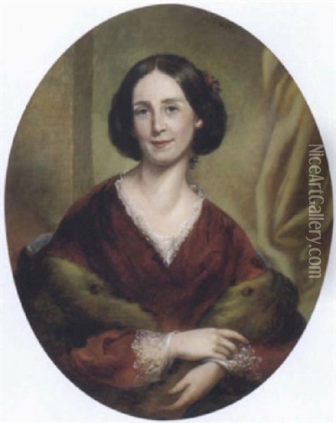 Portrait Eliza Adelia Whitehill, Im Alter Von 20 Jahren Oil Painting - Manuel Joachim De Franca