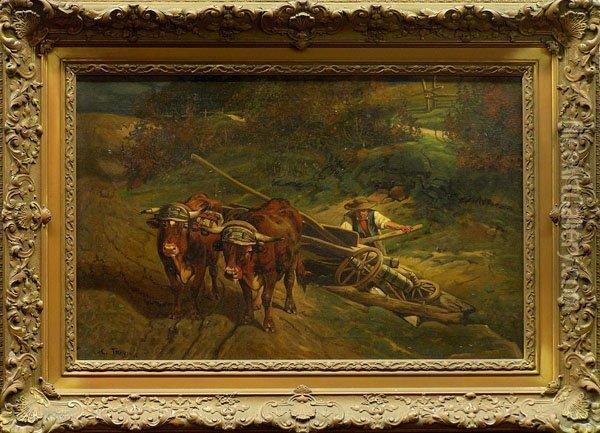 In The Field Oil Painting - Constant Troyon