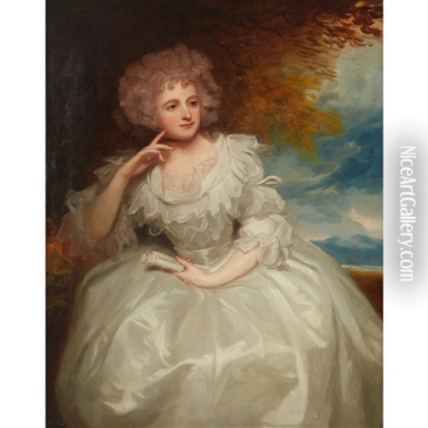 Lady Sarah Young Oil Painting - George Romney