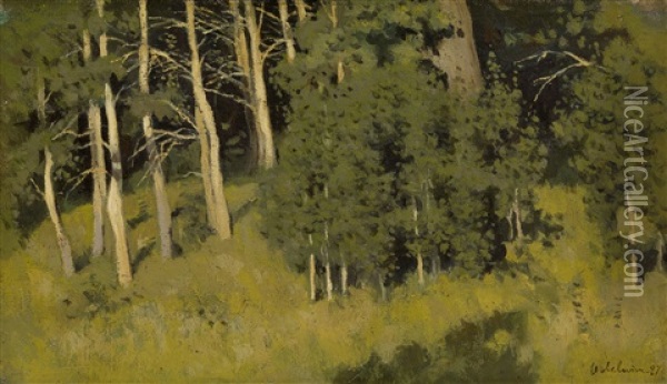 Wooded Glade Oil Painting - Isaak Levitan