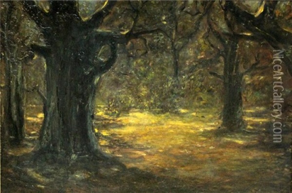 Mondnacht Im Wald Oil Painting - Oskar Frenzel