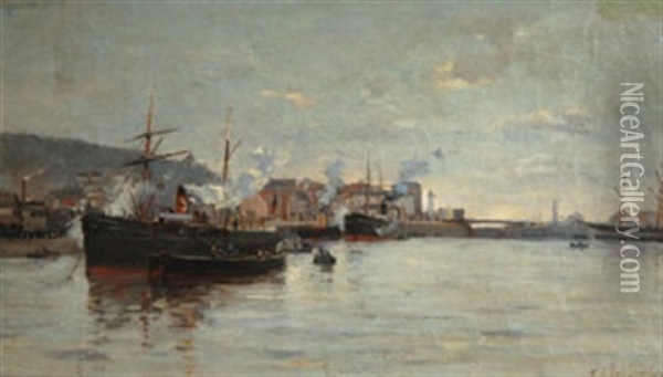 Port De Hollande Oil Painting - Fernand Marie Eugene Legout-Gerard