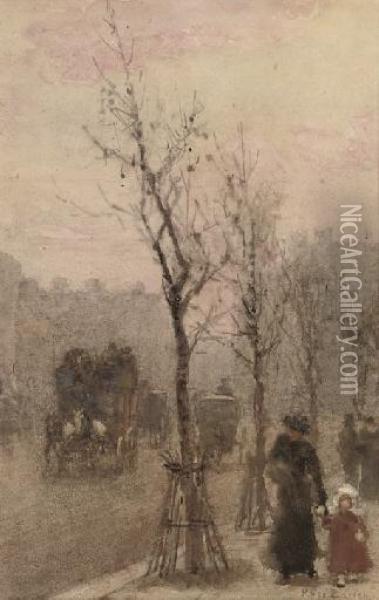 Winter In London Oil Painting - Rose Barton