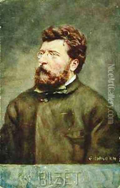 Portrait of Georges Bizet French composer Oil Painting - Albert Eichhorn