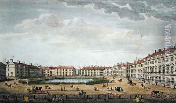 A View of St. James's Square, London, 1753 Oil Painting - Thomas Bowles