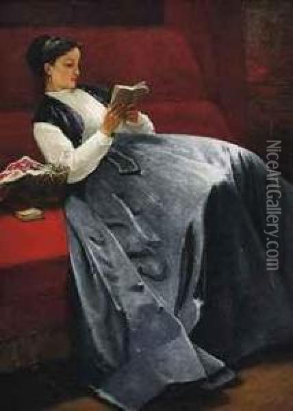An Afternoon Read Oil Painting - Louis Charles Verwee
