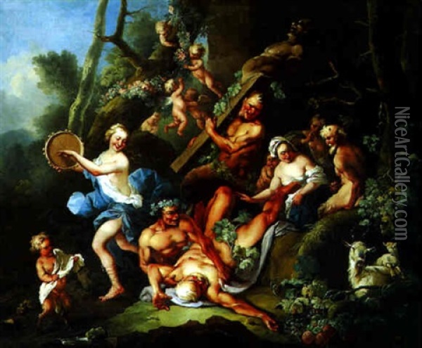 Bacchanale Oil Painting - Johann Carl Loth