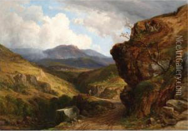 The Lion Rock, Cheddar Gorge, Somerset Oil Painting - John F Tennant