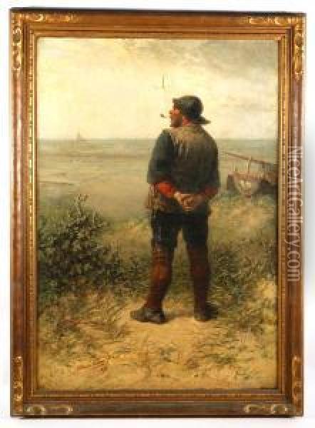 Seaman At The Shore Oil Painting - Elchanon Verveer
