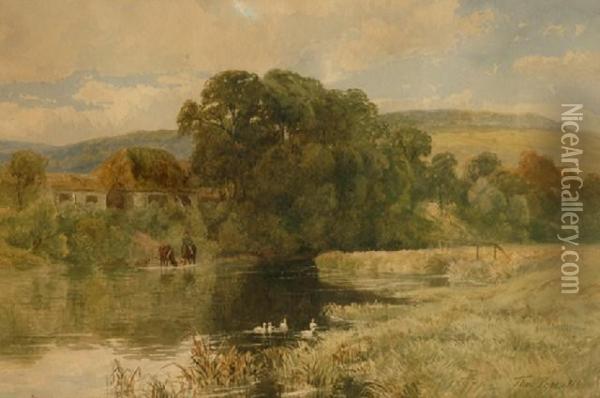 South Stoke On The River Arun Sussex Oil Painting - Thomas Pyne