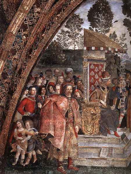 St Catherine's Disputation (detail-1) 1492-94 Oil Painting - Bernardino di Betto (Pinturicchio)