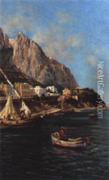 Off The Coast, Southern Italy Oil Painting - Bernardo Hay