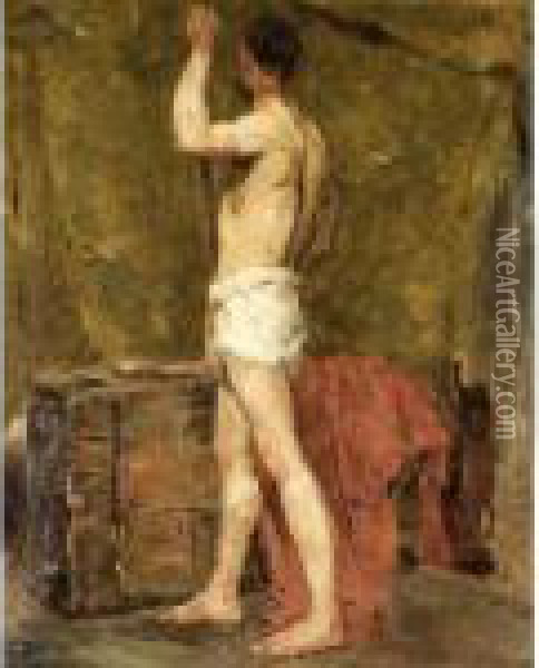 Figure Study Of A Standing Man Oil Painting - James Ensor