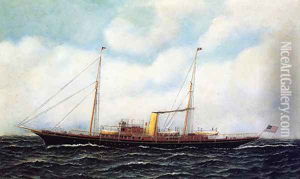 Steamship Riviera Oil Painting - Antonio Nicolo Gasparo Jacobsen
