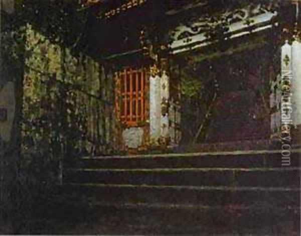Entrance To A Temple In Nikko Oil Painting - Vasili Vasilyevich Vereshchagin