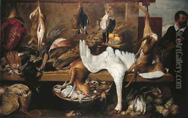 A game stall in a marketplace Oil Painting - Frans Snyders