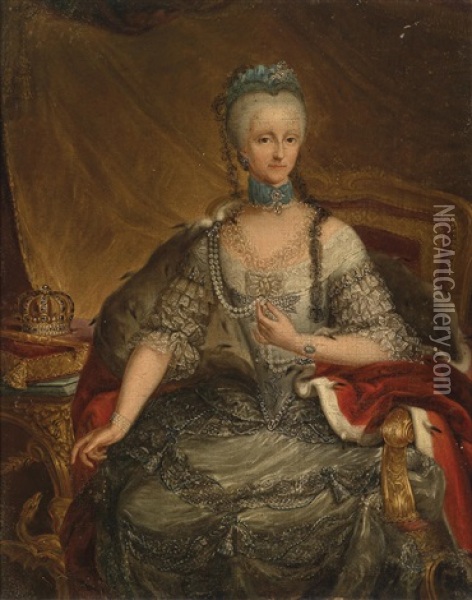 Bildnis Der Konigin Maria Antonia (antoinette) Fernanda Von Sardinien, Herzogin Von Savoyen, Infantin Von Spanien (1729-1785) Oil Painting - Amadeo Grassi
